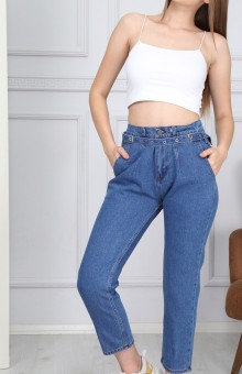 Bayan Mavi Kot Pantolon