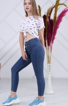 Bayan Yüksek Bel Kot Pantolon