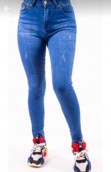 Bayan Mavi Yüksek Bel Kot Pantolon